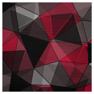 Tissu Abstrait, noir et rouge, triangle, géométrique, no