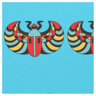 Tissu Abstrait Scarab coloré Beetle Vibrant Bleu