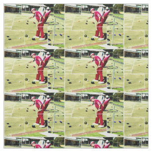 Tissu Abstraits Bowlers De La Pelouse Jouant À Des Bowl