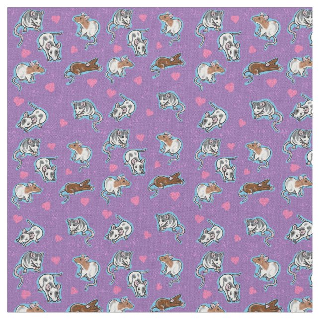 Tissu adorable d'impression de rat (Fermer)