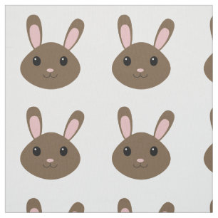 Tissu Adorable Lapin Brown