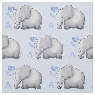 Tissu Adorable Monogramme bleu Elephant Baby Boy Nursery