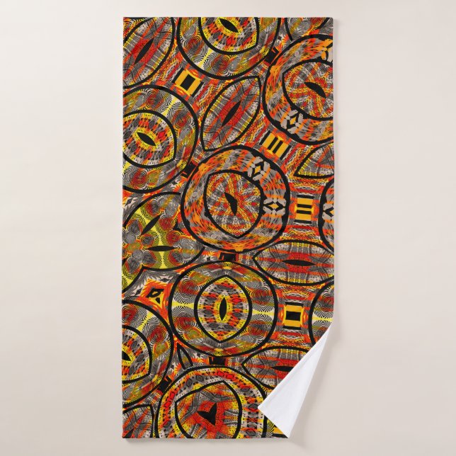 Tissu africain coloré - motif sans soucis, écoeura (Serviette de bain)