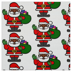 Tissu afrique noir santa claus xmas