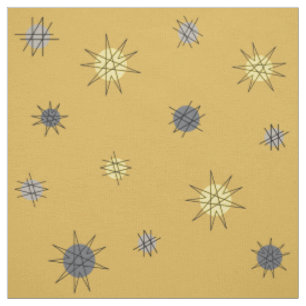 Tissu Âge atomique Starburst Planètes Ochre Grey