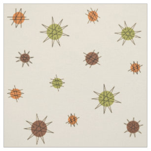 Tissu Âge atomique Starburst Planètes Tan Brown