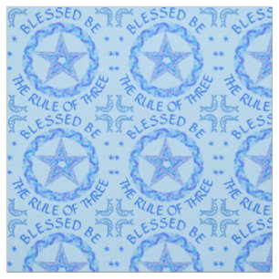 Tissu Âge païen de Wicca de symbole bleu de pentagone