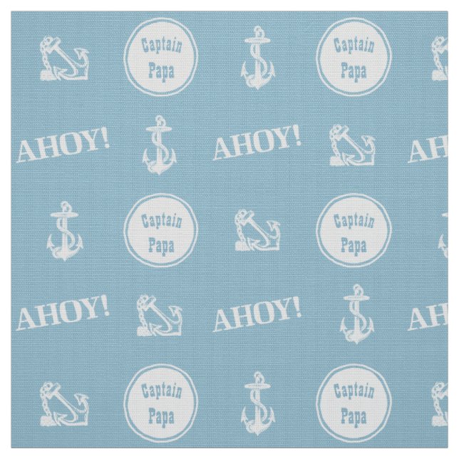 Tissu Ahoy ! Motif d'Ancre de bateau personnalisé bleu c (Échantillon)