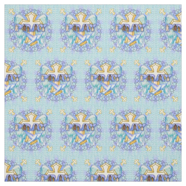 Tissu Ailes de prière chrétienne (Échantillon)