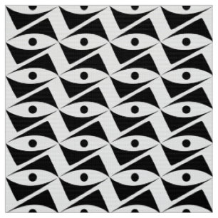 Tissu Ailes du Delta du milieu du siècle - noir et blanc