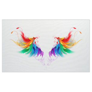 Tissu Ailes fluffy arc-en-ciel