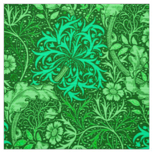 Tissu Algue de Nouveau d'art florale, vert vert