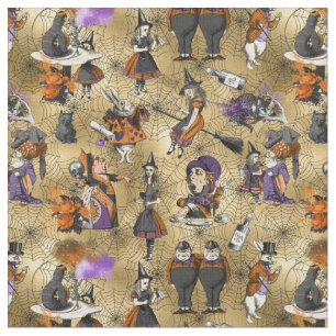 Tissu Alice au pays des merveilles en Halloween Thème C
