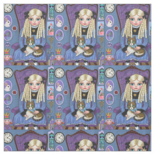Tissu Alice au pays des merveilles et Dinah Cat Cute con