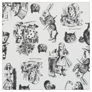 Tissu alice au pays des merveilles illustration fantaisi
