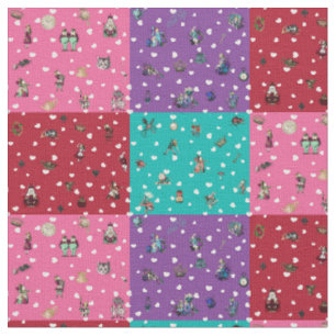 Tissu Alice au pays des merveilles, les coeurs tombants