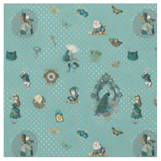 Tissu Alice au pays des merveilles sur le thème de l'Ima