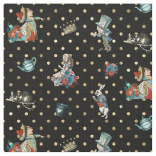 Tissu Alice en caractères du pays des merveilles sur le