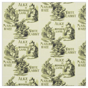 Tissu Alice en textile de jaune du pays des merveilles
