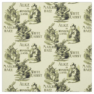 Tissu Alice en textile de jaune du pays des merveilles