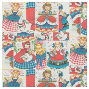 Tissu Alice Vintage / Trou rouge / Boucles d'or