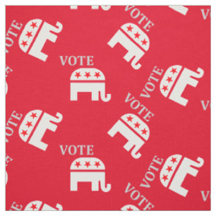 Tissu Allez à l'élection Vote. Rouge éléphant du Parti r