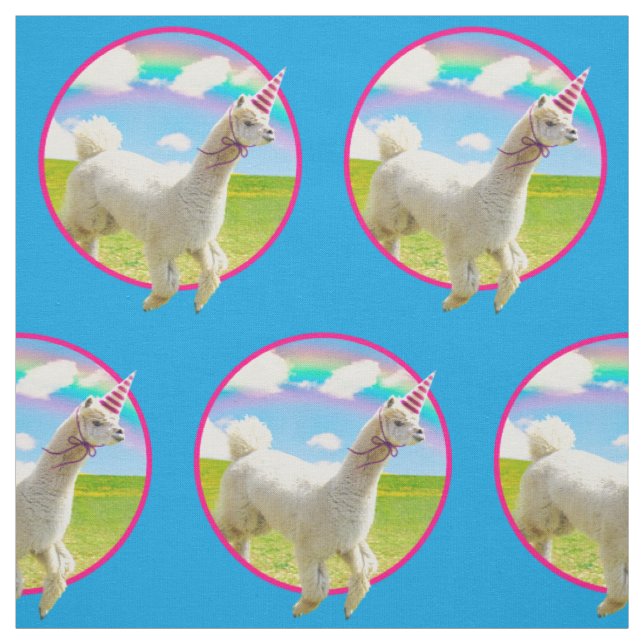 Tissu Alpaca Unicorne sous ciel ouvert (Échantillon)