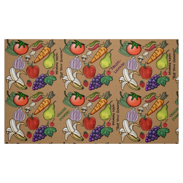 Tissu Amateurs de fruits et légumes (Fat Quarter)