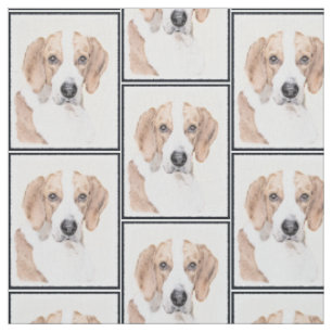 Tissu American Foxhound Painting - Joli art original chi