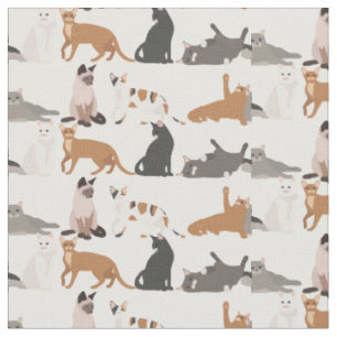 Tissu Amusez de nombreux chats Motif animal