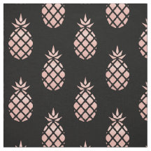Tissu ananas or rose et noir au yard