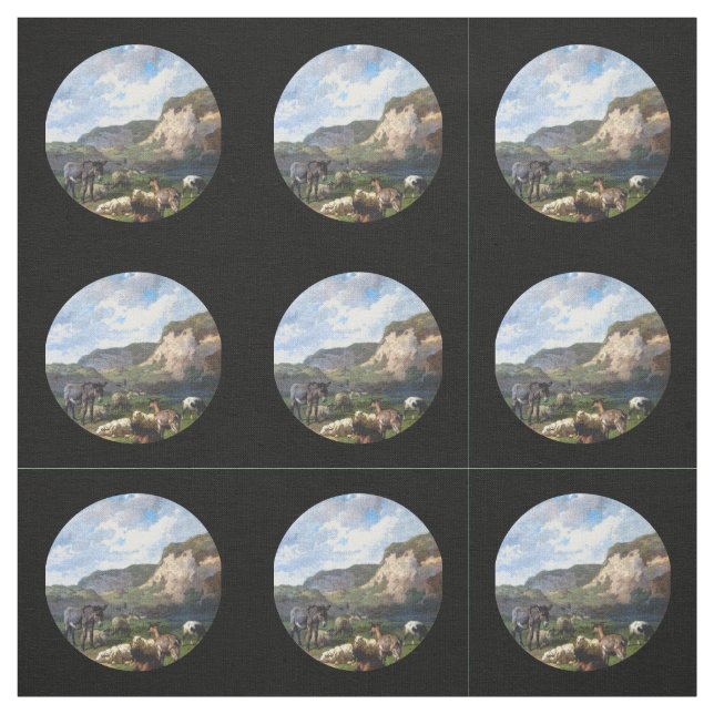 Tissu Âne et moutons (Échantillon)