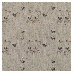 Tissu Animaux d'aquarelle dessinés à la main sur la ferm