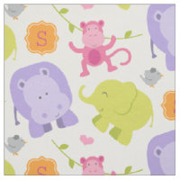 Animaux de la jungle rose mignons pour bébé fille
