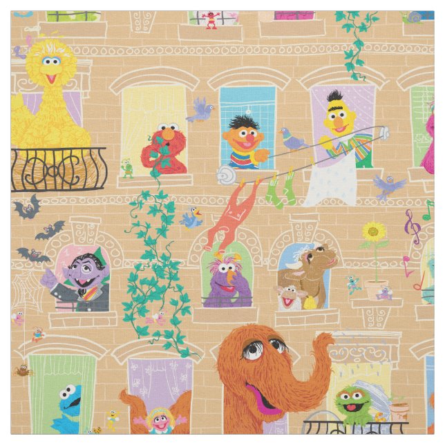 Tissu Appartement Sesame Street Motif Windows (Échantillon)
