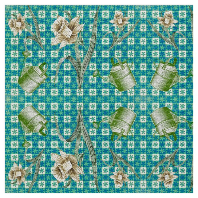 Tissu Aqua Daffidols Fabric (Échantillon)