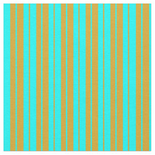 Tissu Aqua et Goldenrod Lined/Striped Motif