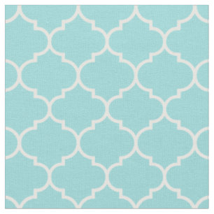 Tissu Aqua et White de la compagnie marocaine Quatrefoil