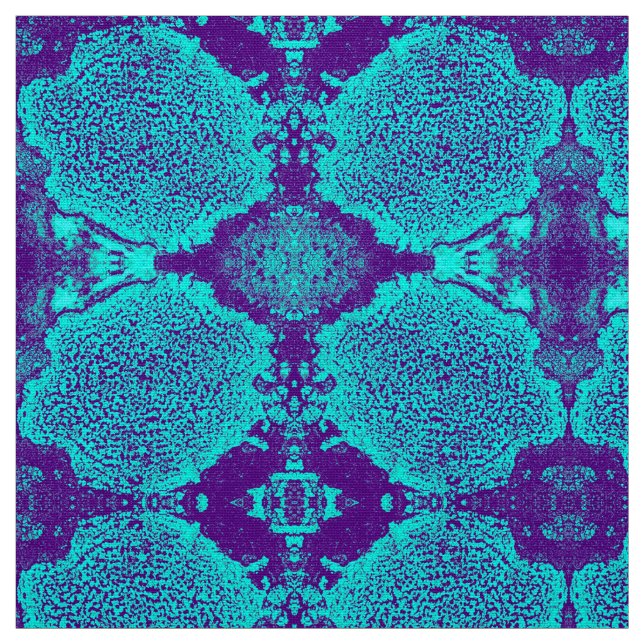 Tissu Aqua Floral Fabric (Échantillon)