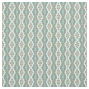 Tissu Aqua Turquoise Bleu Vert Brown Carrés tribaux