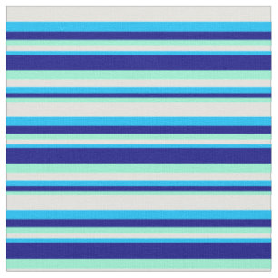 Tissu Aquamarine, bleu, bleu profond et cyan clair