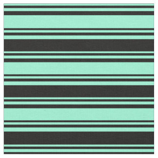 Tissu Aquamarine et Motif noir