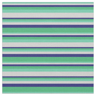 Tissu Aquamarine, gris clair, bleu nuit et vert mer