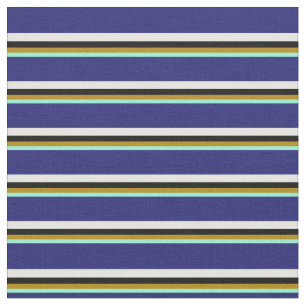 Tissu Aquamarine, Roue d'or, Noir, Crème à la menthe & B