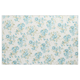 Tissu Aquarelle à motif floral turquoise assez Turquois