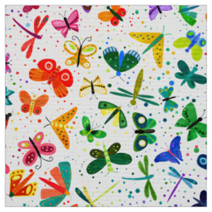 Tissu Aquarelle Arc-en-ciel Papillons Motifs pour enfant