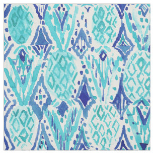 Tissu Aquarelle d'ananas de la tribu FINA PINA Ikat