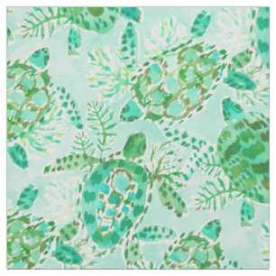 Tissu Aquarelle d'Aqua de vert de FLOTTEUR de TORTUE