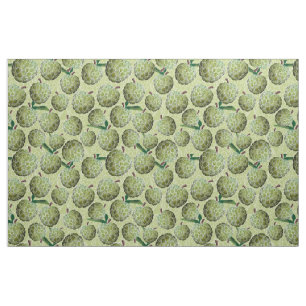 Tissu Aquarelle de pomme de sucre Vert