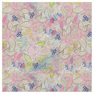 Tissu Aquarelle et or floral peinture à la main design